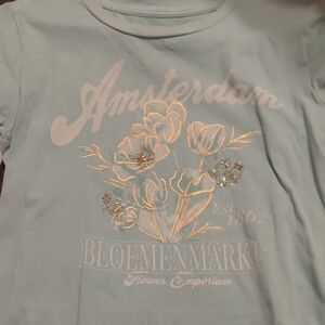 Kids Floral Tee - Light Blue